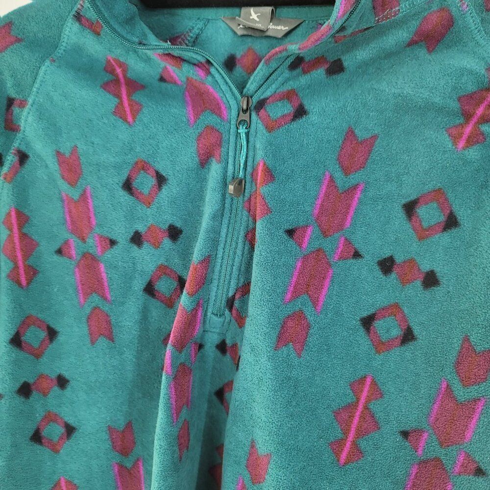 Eddie Bauer 1/4 zip Aztec pri t fleece top - Picture 2 of 7
